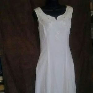 Beaded long sleeveless dress